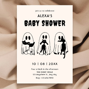 zwarte kat geest grappige baby shower kaart