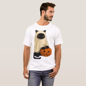 Zwarte Kat Geest met Pompoen Essential T-Shirt (Voorkant volledig)