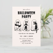 zwarte Kat geesten halloween Kaart (Staand voorkant)