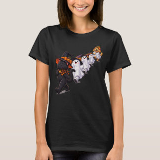 Zwarte Kat Geesten Parade Halloween Grappige Kat T-shirt
