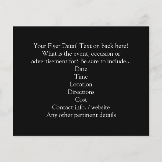 Zwarte kat, gele groene ogen, stijlvol en vlezig flyer (Achterkant)