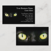 Zwarte kat, gele groene ogen, stijlvol en vlezig visitekaartje (Voorkant / Achterkant)