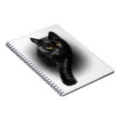 Zwarte Kat Gele Ogen Katten Notitieboek (Rechterzijde)