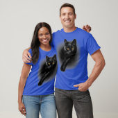 Zwarte kat gele ogen katten Reut T-shirt (Unisex)