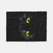 Zwarte Kat Gele Ogen Kitten Gezicht Halloween Fleece Deken (Voorkant (Horizontaal))