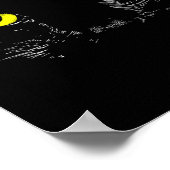 Zwarte Kat Gele Ogen Kitten Gezicht Halloween Poster (Hoek)
