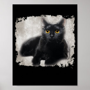 Zwarte kat gele ogen op mijn Shirt Poster