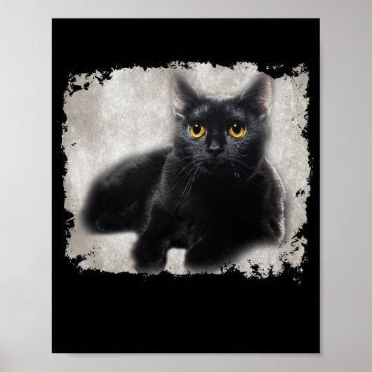 Zwarte kat gele ogen op mijn Shirt Poster (Voorkant)