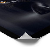 Zwarte Kat Gele Ogen  Poster (Hoek)