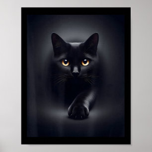 Zwarte Kat Gele Ogen  Poster