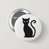 zwarte kat gele ogen ronde button 5,7 cm (Voorkant /achterkant)