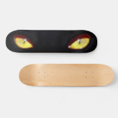 Zwarte kat Gele Oyes Skateboard (Horizontaal)