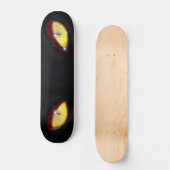 Zwarte kat Gele Oyes Skateboard (Voorkant)