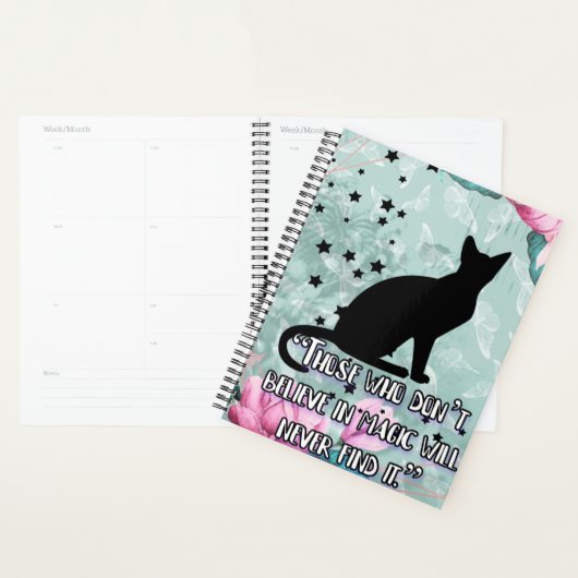 Zwarte kat gelooft in de agenda van de magie quote (Display)