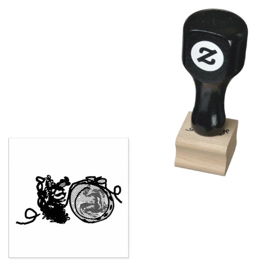 Zwarte Kat geluk herfst  Rubberstempel (Gestempeld)