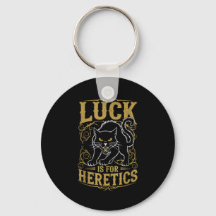 Zwarte kat geluk is voor ketter heks sleutelhanger