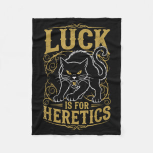 Zwarte kat geluk is voor ketters heks fleece deken