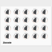 Zwarte Kat Gelukkig Halloween Ronde Sticker (Vel)