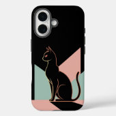 Zwarte kat geometrisch Case-Mate iPhone case (Achterkant)