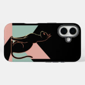Zwarte kat geometrisch Case-Mate iPhone case (Achterkant (horizontaal))