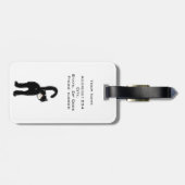  zwarte kat gepersonaliseerd bagagelabel (Achterkant horizontaal)