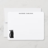 Zwarte kat gepersonaliseerd briefpapier notitiekaartje (Voorkant)