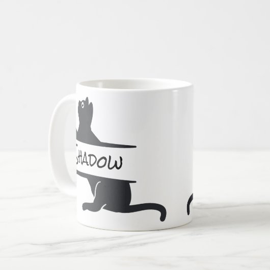 Zwarte kat Gepersonaliseerd Koffiemok (Voorkant links)