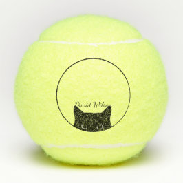 Zwarte kat Gepersonaliseerde Keepsake Tennisbal Tennisballen