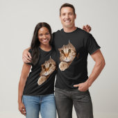 Zwarte Kat Gescheurde Stof Kat Kattenmoeder Kitte T-shirt (Unisex)