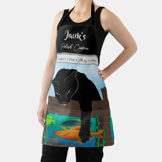 Zwarte kat Gevist, grijze band Schort (Insitu)