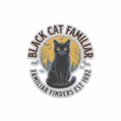 Zwarte Kat Gezel Vintage Halloween Reddingsontwerp Sticker (Voorkant)