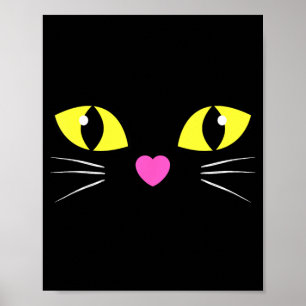Zwarte Kat Gezicht Shirt _ Kids Easy Black Cat Poster