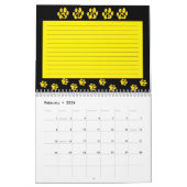 Zwarte kat Gezichtskalender met Notities Kalender (Feb 2026)