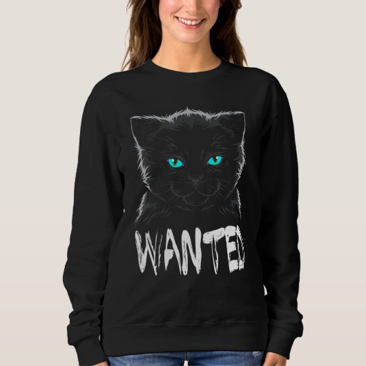 Zwarte kat Gezochte kool Trui (Voorkant)