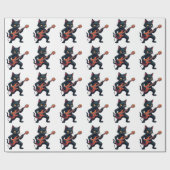 Zwarte Kat Gitarist Cadeaupapier (Vlak)