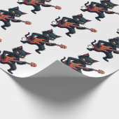 Zwarte Kat Gitarist Cadeaupapier (Hoek)