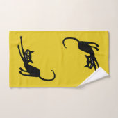 Zwarte kat glimlachen bad handdoek (Handdoek)