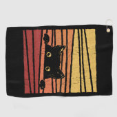 Zwarte kat golfhanddoek (Horizontaal)