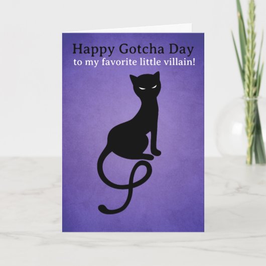 Zwarte Kat Gotcha Day Kaart - Grappige Void Kat (Voorkant)
