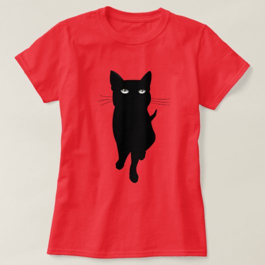 Zwarte kat gothicus t-shirt (Design voorkant)