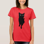 Zwarte kat gothicus t-shirt (Voorkant)