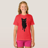 Zwarte kat gothicus t-shirt (Voorkant volledig)