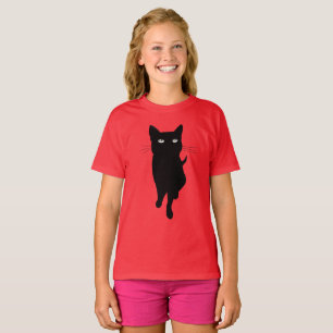 Zwarte kat gothicus t-shirt