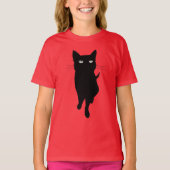 Zwarte kat gothicus t-shirt (Voorkant)