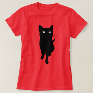 Zwarte kat gothicus t-shirt