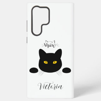Zwarte Kat Gouden Ogen Aanpasbaar Samsung Galaxy Hoesje