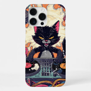 Zwarte Kat Grappig DJ Cadeau iPhone 16 Pro Max Hoesje