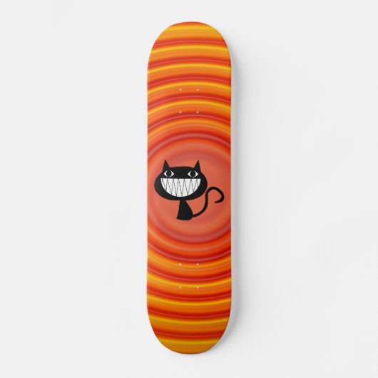 Zwarte kat grappig lachend Skateboards (Voorkant)