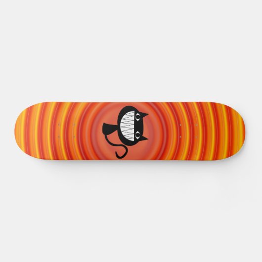 Zwarte kat grappig lachend Skateboards (Horizontaal)