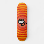 Zwarte kat grappig lachend Skateboards (Voorkant)